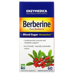 Enzymedica, берберин для метаболизма сахара в крови, 60 капсул целенаправленного действия в Москве - eco-herb.ru | фото