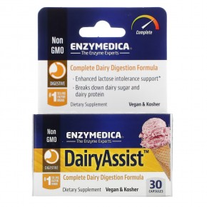 Enzymedica, DairyAssist, 30 капсул в Москве - eco-herb.ru | фото