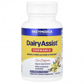 Enzymedica, DairyAssist® Chewable, Vanilla, 60 Chewable Tablets в Москве - eco-herb.ru | фото