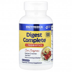 Enzymedica, Digest Complete® + пробиотики, 90 капсул - описание | фото