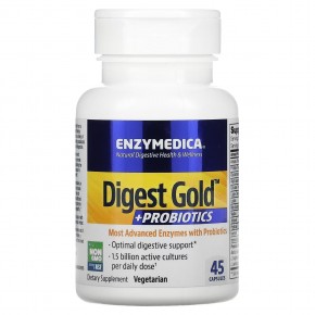 Enzymedica, Digest Gold + пробиотики, 45 капсул - описание
