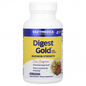 Enzymedica, Digest Gold® с ATPro®, с максимальной силой действия, 180 капсул в Москве - eco-herb.ru | фото