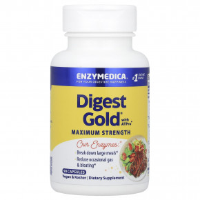 Enzymedica, Digest Gold® с ATPro®, с максимальной силой действия, 90 капсул - описание