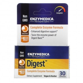 Enzymedica, Digest, комплексная ферментная формула, 30 капсул - описание