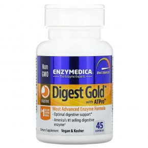 Enzymedica, Digest Gold с ATPro, добавка с пищеварительными ферментами, 45 капсул - описание