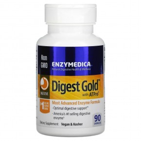 Enzymedica, Digest Gold с ATPro, добавка с пищеварительными ферментами, 90 капсул - описание