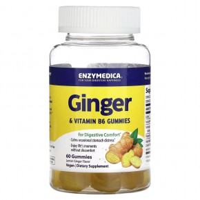 Enzymedica, Ginger & Vitamin B6, Lemon Ginger, 60 Gummies в Москве - eco-herb.ru | фото
