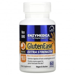 Enzymedica, GlutenEase, Extra Strength, 60 капсул - описание