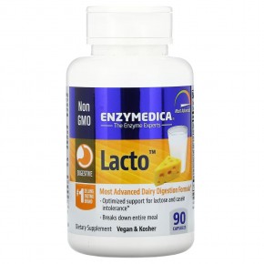Enzymedica, Lacto, 90 капсул - описание