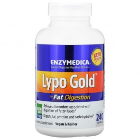 Enzymedica, Lypo Gold, препарат для переваривания жиров, 240 капсул - описание