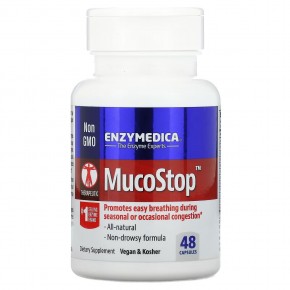 Enzymedica, MucoStop, 48 капсул - описание