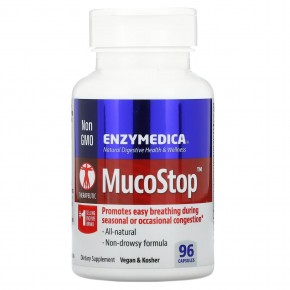 Enzymedica, MucoStop, 96 капсул - описание