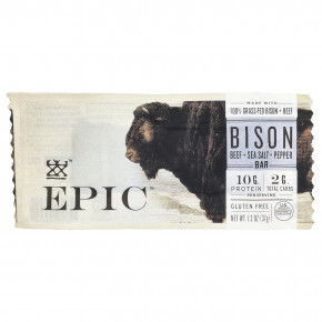 Epic Bar, Bison Bar, говядина, соль и перец, 37 г (1,3 унции) в Москве - eco-herb.ru | изображение Epic Bar, Bison Bar, говядина, соль и перец, 37 г (1,3 унции) в Москве - eco-herb.ru | фото