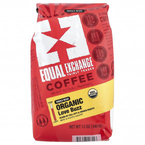 Equal Exchange, Organic Coffee, Love Buzz, цельные зерна, французская обжарка, 340 г (12 унций) - описание | фото