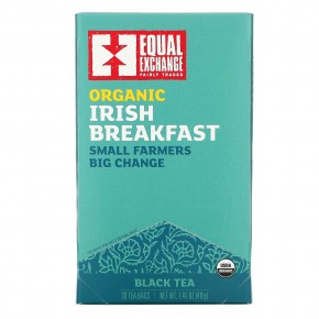 Equal Exchange, Organic Irish Breakfast, черный чай, 20 чайных пакетиков, 40 г (1,41 унции) - описание