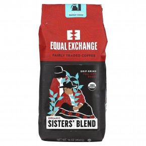 Equal Exchange, Organic Sisters 'Blend, капельный помол, полноценная городская обжарка, 454 г (16 унций) - описание