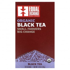 Equal Exchange, Органический черный чай, 20 чайных пакетиков, 40 г (1,41 унции) - описание