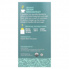 Equal Exchange, органический ирландский завтрак, черный чай, 20 чайных пакетиков, 40 г (1,41 унции) в Москве - eco-herb.ru | фото