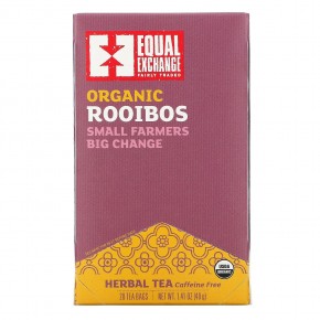 Equal Exchange, травяной чай, органический ройбуш, без кофеина, 20 чайных пакетиков, 40 г (1,41 унции) - описание
