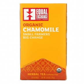 Equal Exchange, Органический травяной чай с ромашкой, без кофеина, 20 чайных пакетиков, 24 г (0,85 унции) - описание