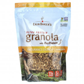 Erin Baker's, Ultra Protein Granola с гороховым протеином, арахисовая паста, 340 г (12 унций) в Москве - eco-herb.ru | фото