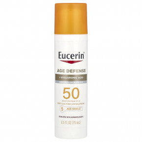 Eucerin, Age Defense, легкий солнцезащитный лосьон для лица, SPF 50, без отдушек, 75 мл (2,5 жидк. унц.) в Москве - eco-herb.ru | фото