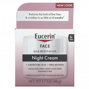 Eucerin, Q10 Revitalize, ночной крем для лица, без отдушки, 48 г (1,7 жидк. унции) в Москве - eco-herb.ru | фото