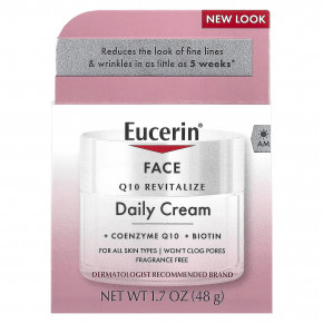 Eucerin, Face, ежедневный крем с Q10 Revitalize, без отдушек, 48 г (1,7 унции) в Москве - eco-herb.ru | фото