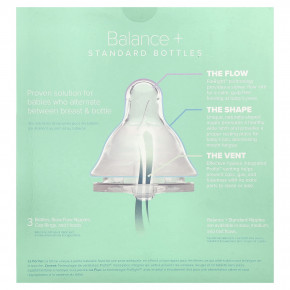 Evenflo Feeding, Balance+, флаконы со стандартными свойствами, для детей от 0 месяцев, с медленным потоком, 3 флакона по 270 мл (9 унций) в Москве - eco-herb.ru | фото