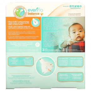 Evenflo Feeding, Balance+, флаконы со стандартными свойствами, для детей от 0 месяцев, с медленным потоком, 3 флакона по 270 мл (9 унций) в Москве - eco-herb.ru | фото
