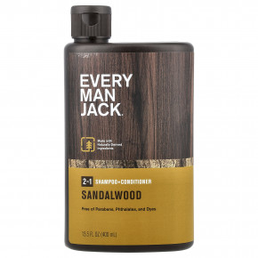 Every Man Jack, 2-в-1, шампунь и кондиционер, сандаловое дерево, 400 мл (13,5 жидк. унции) - описание | фото