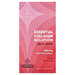 Everydaze, Essential Collagen Solution, желейные стики с коллагеном, гранат, 10 стиков по 20 г (0,7 унции) - описание | фото