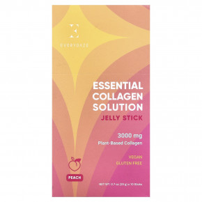 Everydaze, Essential Collagen Solution, желейные стики с коллагеном, персик, 10 стиков по 20 г (0,7 унции) - описание | фото