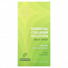 Everydaze, Essential Collagen Solution, желейные стики с коллагеном, зеленый виноград, 10 стиков по 20 г (0,7 унции) - описание | фото