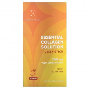 Everydaze, Essential Collagen Solution, желе в стиках, манго, 3000 мг, 10 стиков по 20 г (0,7 унции) - описание