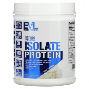 EVLution Nutrition, 100% изолят протеина, без добавок, 454 г (1 фунт) - описание