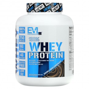 EVLution Nutrition, 100% сывороточный протеин, шоколад двойного насыщения, 2,268 кг (5 фунтов) - описание