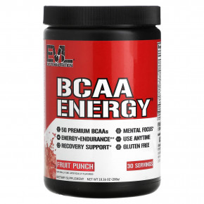 EVLution Nutrition, BCAA Energy, смесь для приготовления энергетических напитков, фруктовый пунш, 288 г (10,16 унции) в Москве - eco-herb.ru | фото