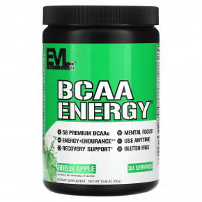 EVLution Nutrition, BCAA Energy, Зеленое Яблоко, 10,2 унций (291 г) - описание