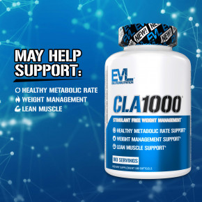 EVLution Nutrition, CLA1000®, средство для коррекции веса без стимуляторов, 90 капсул (1000 мг в 1 капсуле) в Москве - eco-herb.ru | фото