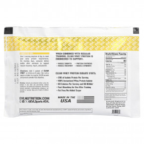 EVLution Nutrition, Clear Whey, 100% изолят сывороточного протеина, персик и манго, 3 штуки, 25,5 г (0,9 унции) (Товар снят с продажи) в Москве - eco-herb.ru | фото