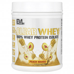 EVLution Nutrition, Clear Whey, 100% изолят сывороточного протеина, персик и манго, 500 г (1,1 фунта) в Москве - eco-herb.ru | фото