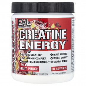 EVLution Nutrition, Creatine Energy™, фруктовый пунш, 282 г (9,95 унции) - описание