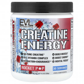 EVLution Nutrition, Creatine Energy™, Rocket Pop, 258 г (9,1 унции) - описание