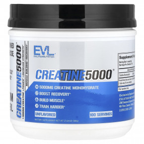 EVLution Nutrition, Creatine5000®, без добавок, 500 г (17,64 унции) - описание | фото