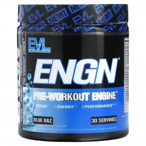 EVLution Nutrition, ENGN, Pre-Workout Engine, Blue Raz, 312 г (11 унций) в Москве - eco-herb.ru | фото