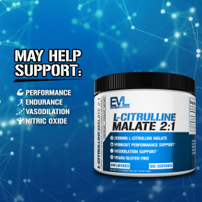 EVLution Nutrition, L-цитруллин малат 2:1, без вкусовых добавок, 200 г (7,05 унции) в Москве - eco-herb.ru | фото