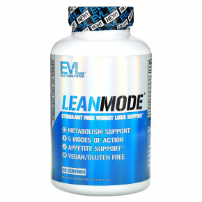 EVLution Nutrition, LeanMode, добавка для поддержки снижения веса без стимуляторов, 150 растительных капсул - описание | фото