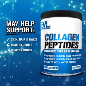 EVLution Nutrition, пептиды коллагена, без вкусовых добавок, 330 г (11,64 унции) в Москве - eco-herb.ru | изображение EVLution Nutrition, пептиды коллагена, без вкусовых добавок, 330 г (11,64 унции) в Москве - eco-herb.ru | фото