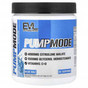 EVLution Nutrition, PumpMode®, голубая малина, 258 г (9,1 унции) - описание | фото